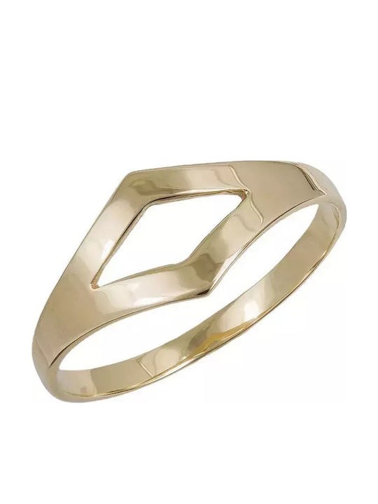 Gold Lustrous Rhombus Ring K9 039411 039411 Gold 9 Carats