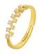 Princesilvero Ring Gold Half Eternity Band Silver 925 Zircon 2a-rg204-3