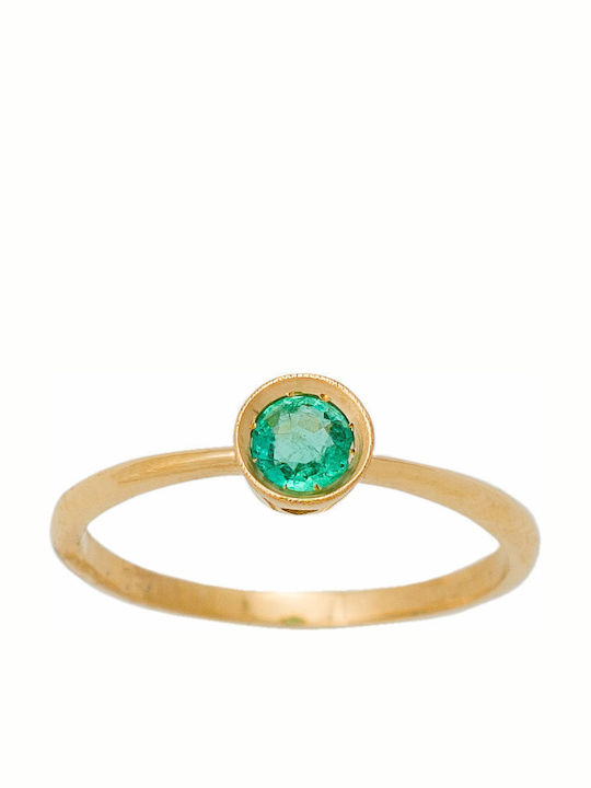 18K Gold Emerald Ring Rem082 18K Gold Emerald Ring Rem082