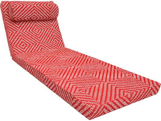 SofiSila Red Sunbed Cushion with Backrest