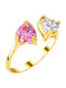 Vergoldetes Herz-Ring K14 Zirkon