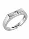 Silver 925 Chevalier Ring White Stone Asz-0251w