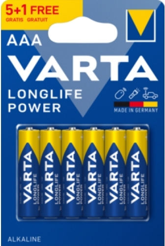 Varta Longlife Power Alkaline Batteries AAA 1.5V 6pcs