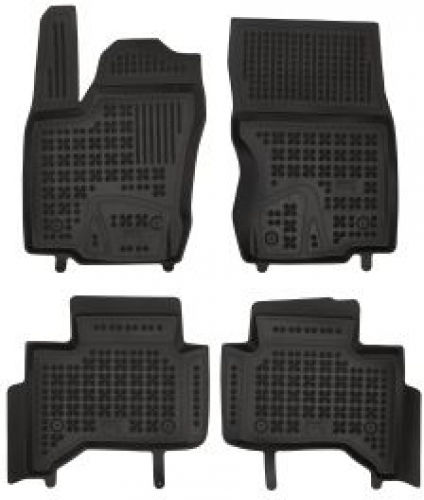 Rezaw Plast Set of Front and Rear Mats 4pcs Tray Type for Toyota Land Cruiser 2014 Black