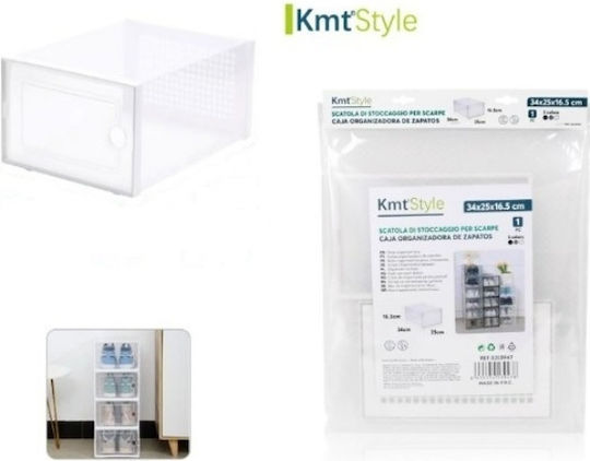 Пластмасова Кутия За Съхранение На Обувки В Бял Цвят 34x25x16.5см