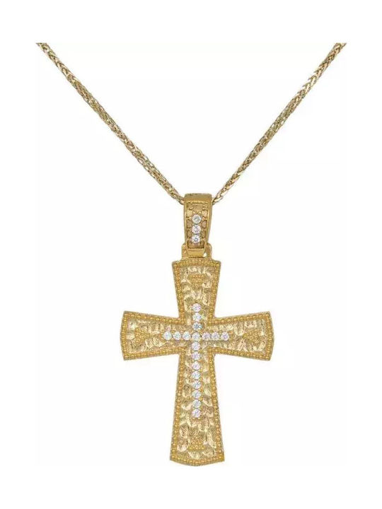 Baptismal Crosses Chain Handmade Byzantine Cross Baptism 14K Chain 042013c 042013c Gold 14 Carats
