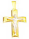 Men's Cross with Crucified Two-Tone 14K Gold Gatsa 25a8k