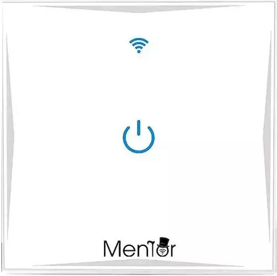 Vertieft Berührungswandschalter Wi-Fi Einweg mit Rahmen Weiß