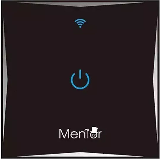 Încastrat Comutator de Perete Wi-Fi Iluminat Sens unic cu Cadru Negru
