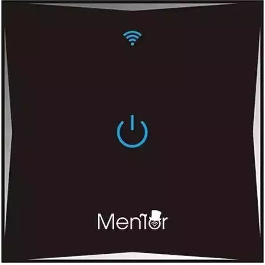 Încastrat Comutator de Perete Wi-Fi Iluminat Sens unic cu Cadru Negru
