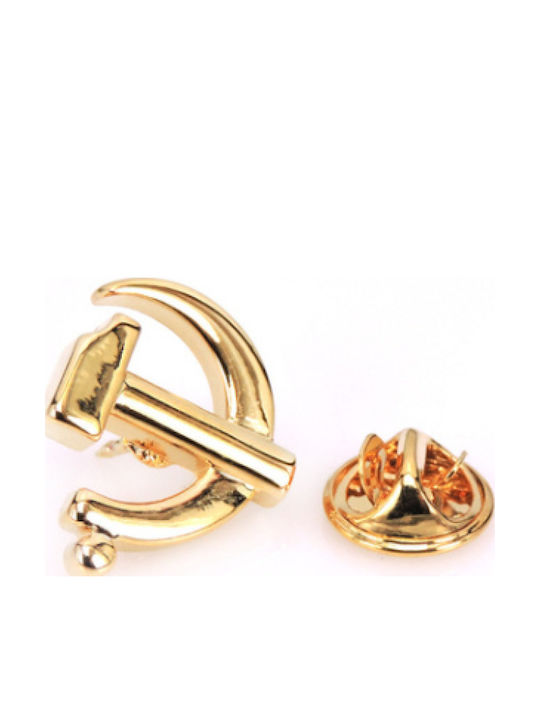 Gold Brosche Hammer and Sickle