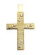 Gold Double Sided Cross Stones 14K St00057