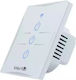 Comutator De Perete Electric Încastrat Tactil Wi-Fi Triplu Cu Ramă Mediu Alb