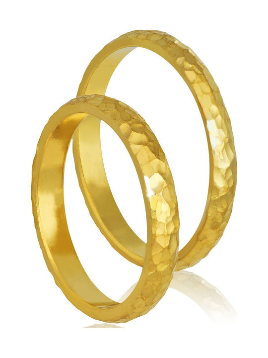 Set Couple Gold Wedding Rings 9 Carats Stergiadis 410