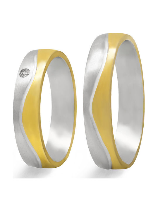 Bicolour 14K Wedding Rings Set 10-50639-050