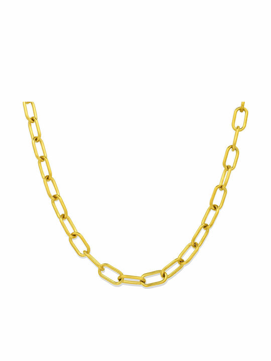 Romeo Chain Gold 7mm Neck Chain Stainless Steel 316L 40 cm