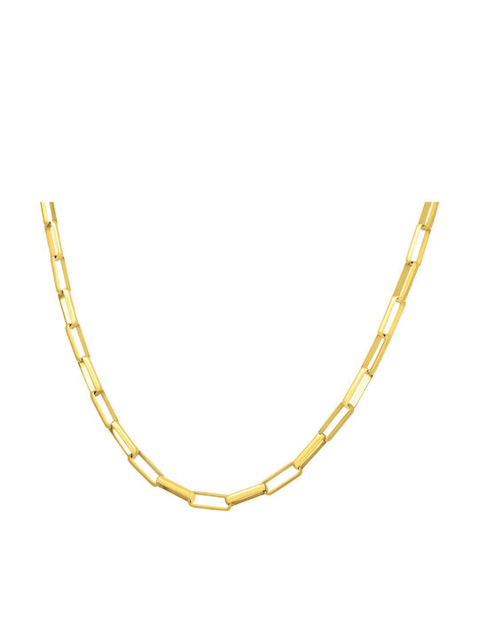 Apoline Chain Gold 5mm Αλυσίδα Λαιμού Ανοξείδωτο Ατσάλι 316l 45 Cm