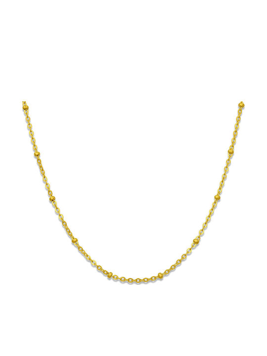 Leticia Chain Gold 2mm Αλυσίδα Λαιμού Ανοξείδωτο Ατσάλι 316l 60 Cm