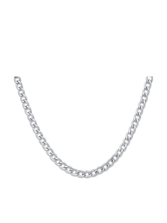 Micro Static Chain Silver 3mm Αλυσίδα Λαιμού Ανοξείδωτο Ατσάλι 316l 50 Cm