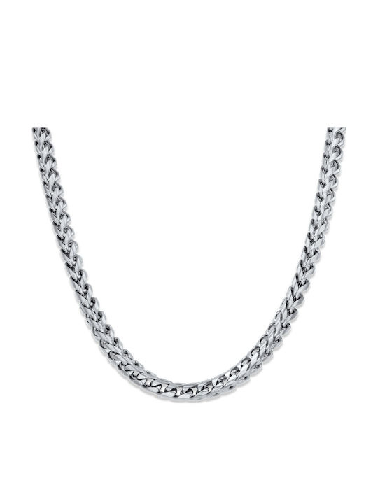 Alpha Chain Silver 6mm Αλυσίδα Λαιμού Ανοξείδωτο Ατσάλι 316l 40 Cm