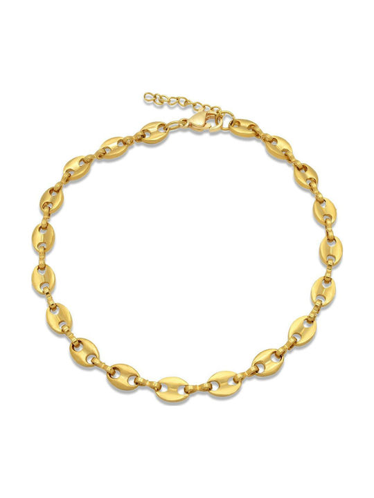 Theta Gold Bracelet 5mm Βραχιόλι Ανοξείδωτο Ατσάλι 316l 22-23 Cm