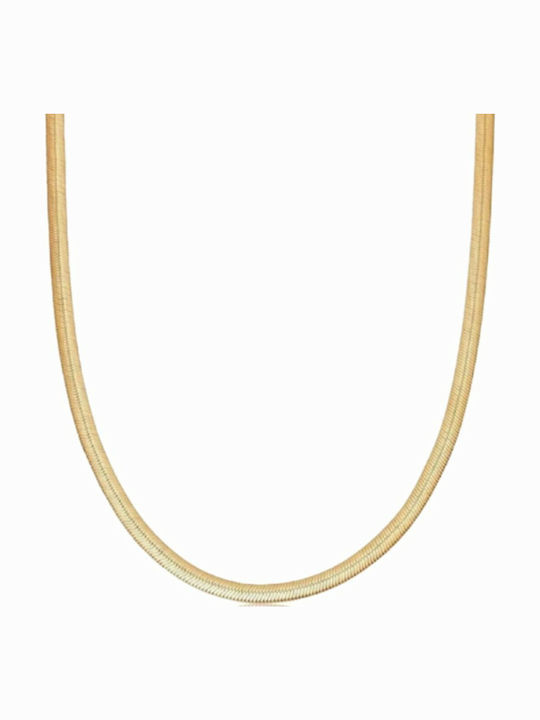 Women's Snake Chain Necklace 4mm Steel 316L Gold Bode 02245