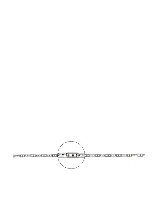 Αλυσίδα Marina N1 Λευκόχρυσος 45cm