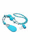 Jewelry Set Necklace Rosary Vintage Boho Turquoise Stone Drop Shape Earrings S22