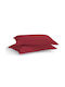 Aslanis Home Satin Plain Set Față de Pernă Oxford Cabernet 50x80cm.