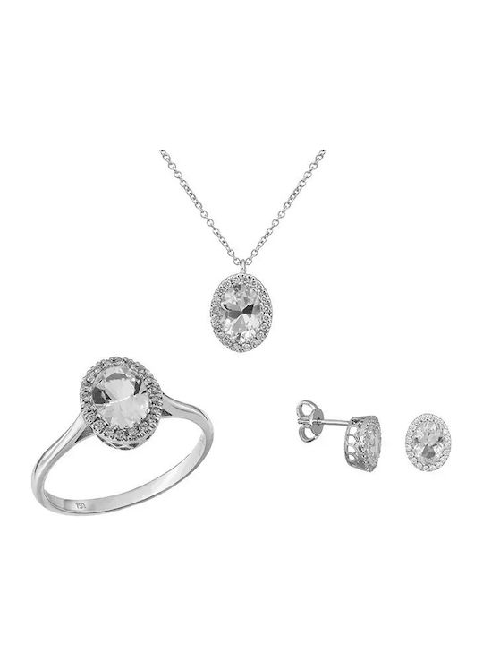 White Gold 18K Engagement Jewelry Set Diamond Topaz Set032332 Set032332 Gold 18 Carats White Gold 18K Engagement Jewelry Set Diamond Topaz Set032332 Set032332 Gold 18 Carats