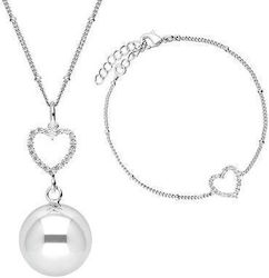 Bola Σετ Μελωδικό Μενταγιόν Βραχιόλι Silver Heart Bola-set_1_set2 Bola Σετ Μελωδικό Μενταγιόν Βραχιόλι Silver Heart Bola-set_1_set2