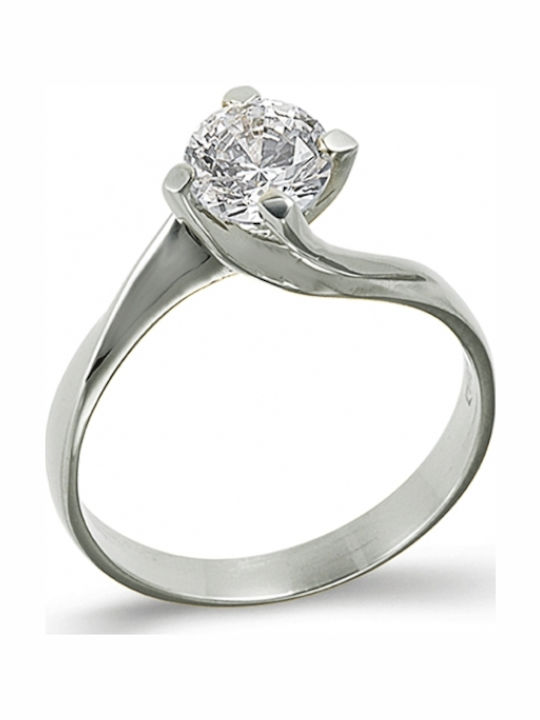 FenixJewelry Μονόπετρο από Λευκόχρυσο 14K FenixJewelry Μονόπετρο από Λευκόχρυσο 14K