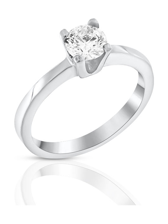 White Gold Women's Ring 18K Single Stone Metrongold Eco Diamond Brilliant 0.54ct Code 20713 White Gold Women's Ring 18K Single Stone Metrongold Eco Diamond Brilliant 0.54ct Code 20713