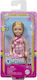 Păpușă Barbie Family Chelsea Blondă Rochie Roz în Carouri