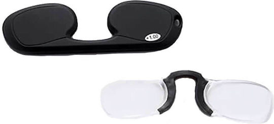 Moscow Mule Clip Nose Keychain Reading Glasses Nose Without Temples +1.50 Black