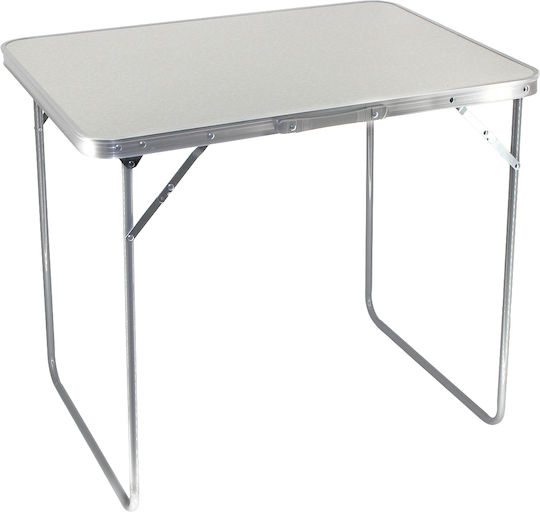 Keskor Τραπέζι Αλουμινίου για Camping Πτυσσόμενο 80x70x60cm Ασημί