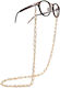 Brillenkette Perlen Goldfarben