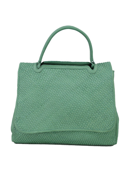 Leather 100 Leather Women's Bag Code 04-bag-ilbs-6200 Verde-aqua