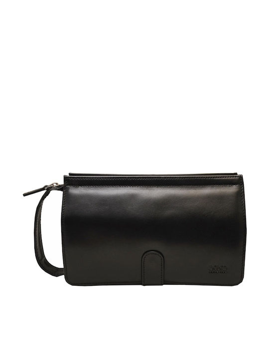 Leather 100 Кожено Мъжко Чантичка За Ръка Код 05-bag-1023-1 Черен