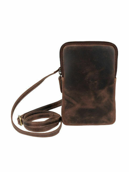 Men's Shoulder Bag Genuine Leather Top Quality Goat Chesnut Kid Tabac Brown Sak Cn-956