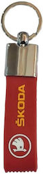 Rubber Skoda Keychain Red 1091-k