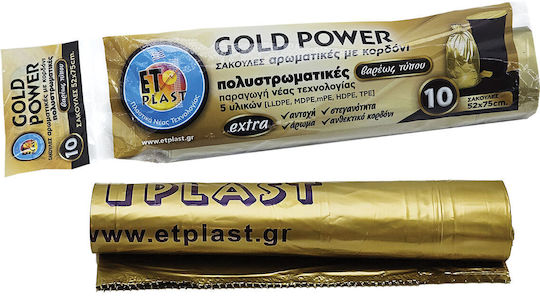 Etplast Ароматични Торби За Смет Капацитет 45л С Дантелена Лента 75x52см 10 Бройки Черни