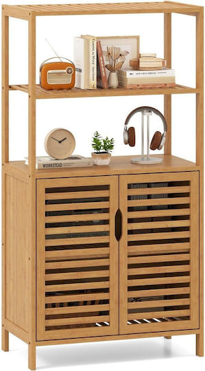 Costway Επιδαπέδια Ραφιέρα Μπάνιου Ξύλινη 60x33x116cm