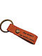 Handmade Leather Keychain Key Orange Engraving