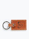 Handgefertigter Leder Schlüsselanhänger Schlüsselhalter Unisex Gravur Tabak Braun
