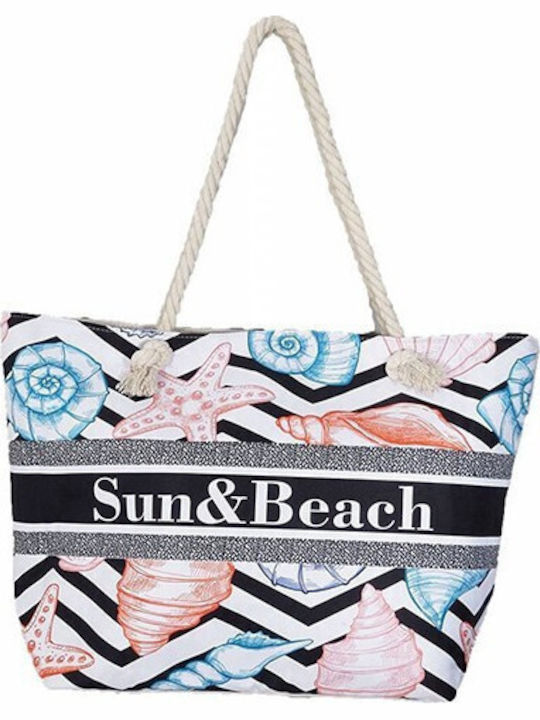 Τσάντα Θαλάσσης Sun + Beach Κοχύλια Κωδ.13408