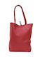 Women's Shopping Bag Genuine Leather Excellent Quality Red