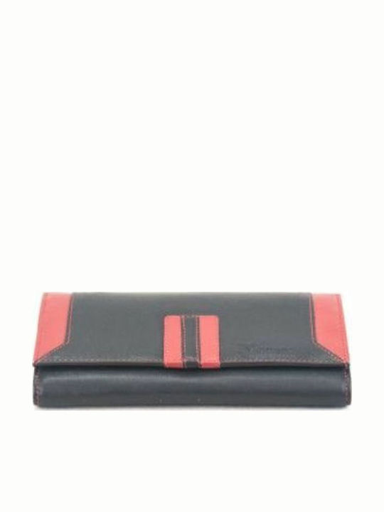 Kouros Leder Damenbrieftasche Damenbrieftasche 4759 Schwarz Rot