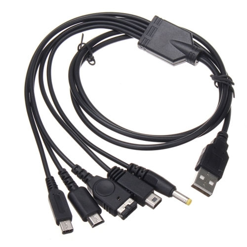 Usb Charging Cable 5 in 1 Wii U New 3DS XL New 3DS NDS Lite SP PSP