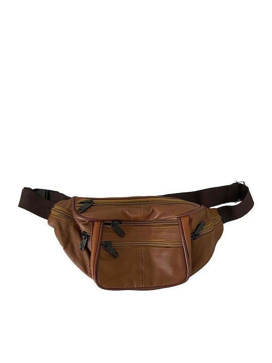 Herren Leder Gürteltaschen Gts Moda Italia Braun